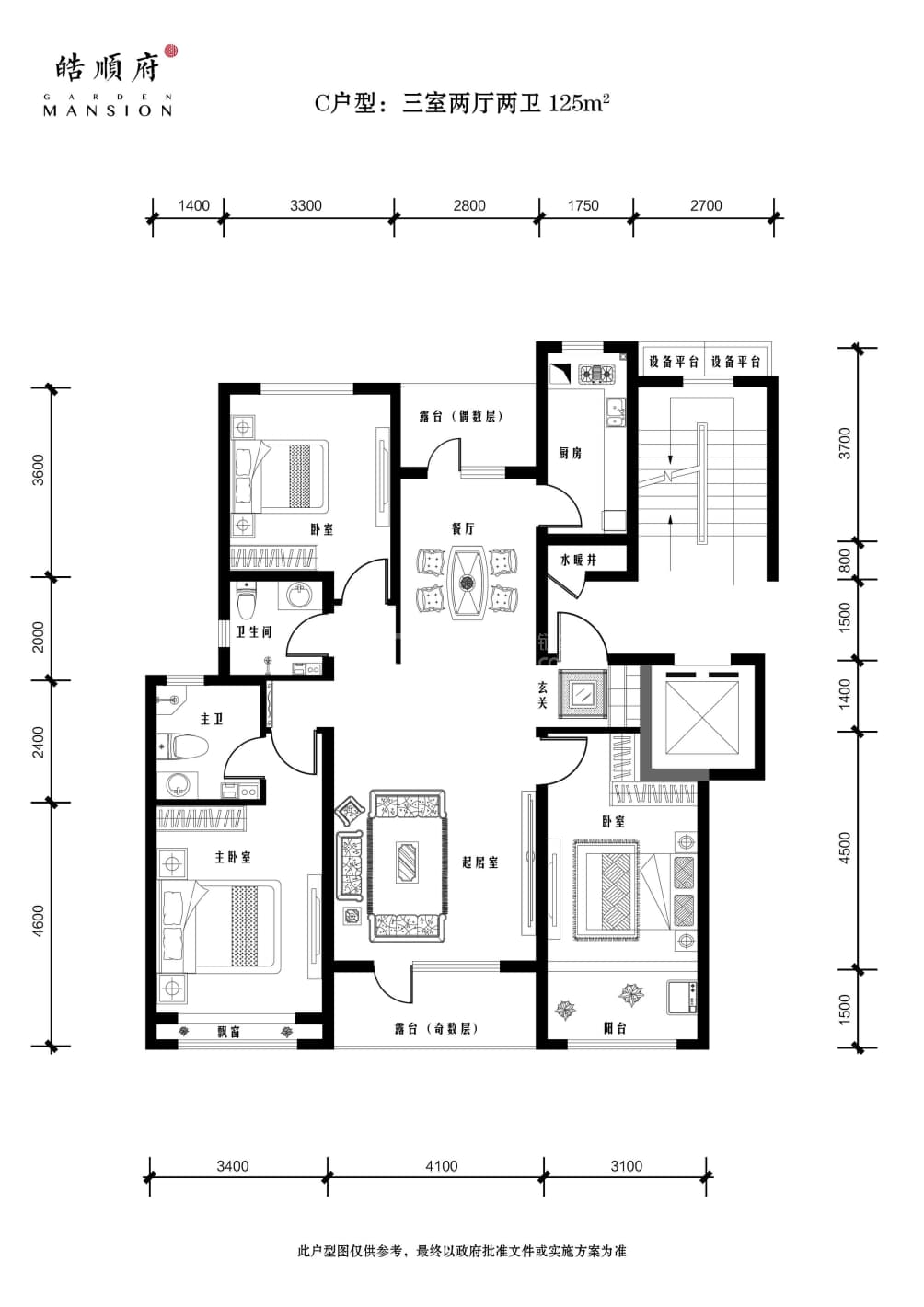 邢台皓顺府户型图(链家网)