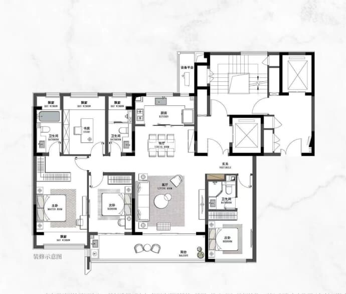 熙和风雅阁--建面 160m²