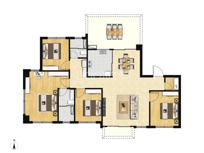 建发书香云锦4室2厅2卫户型图