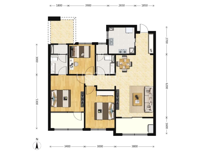 富春金茂星外滩·秦望府--建面 110m05