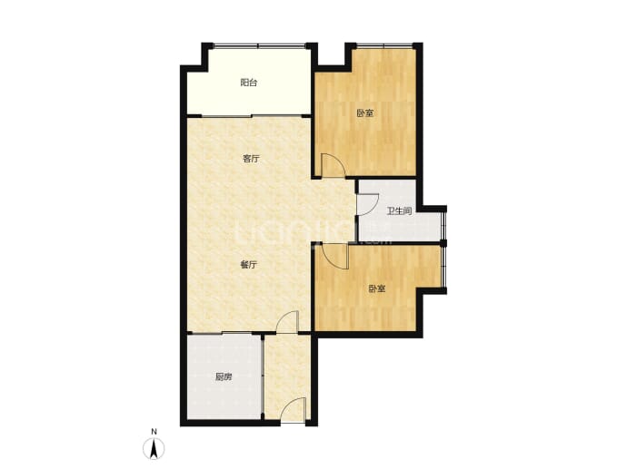 鸿成珠江玥--建面 77m²