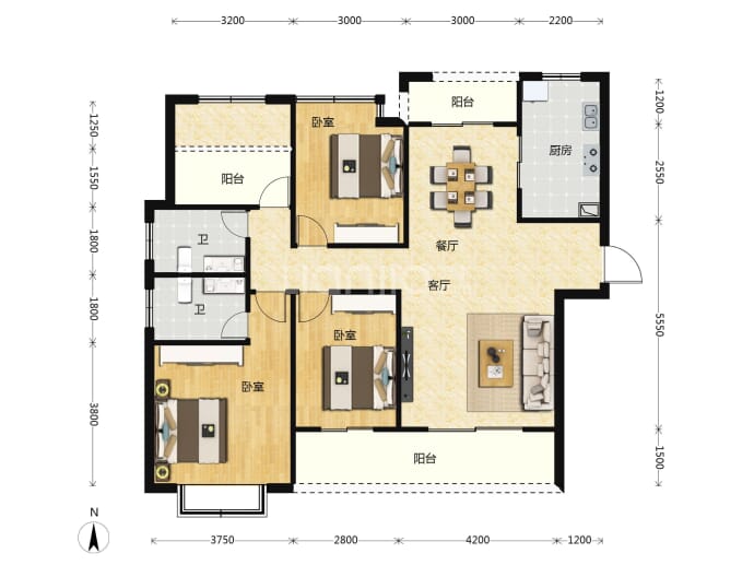 丽发新城--建面 132.26m²
