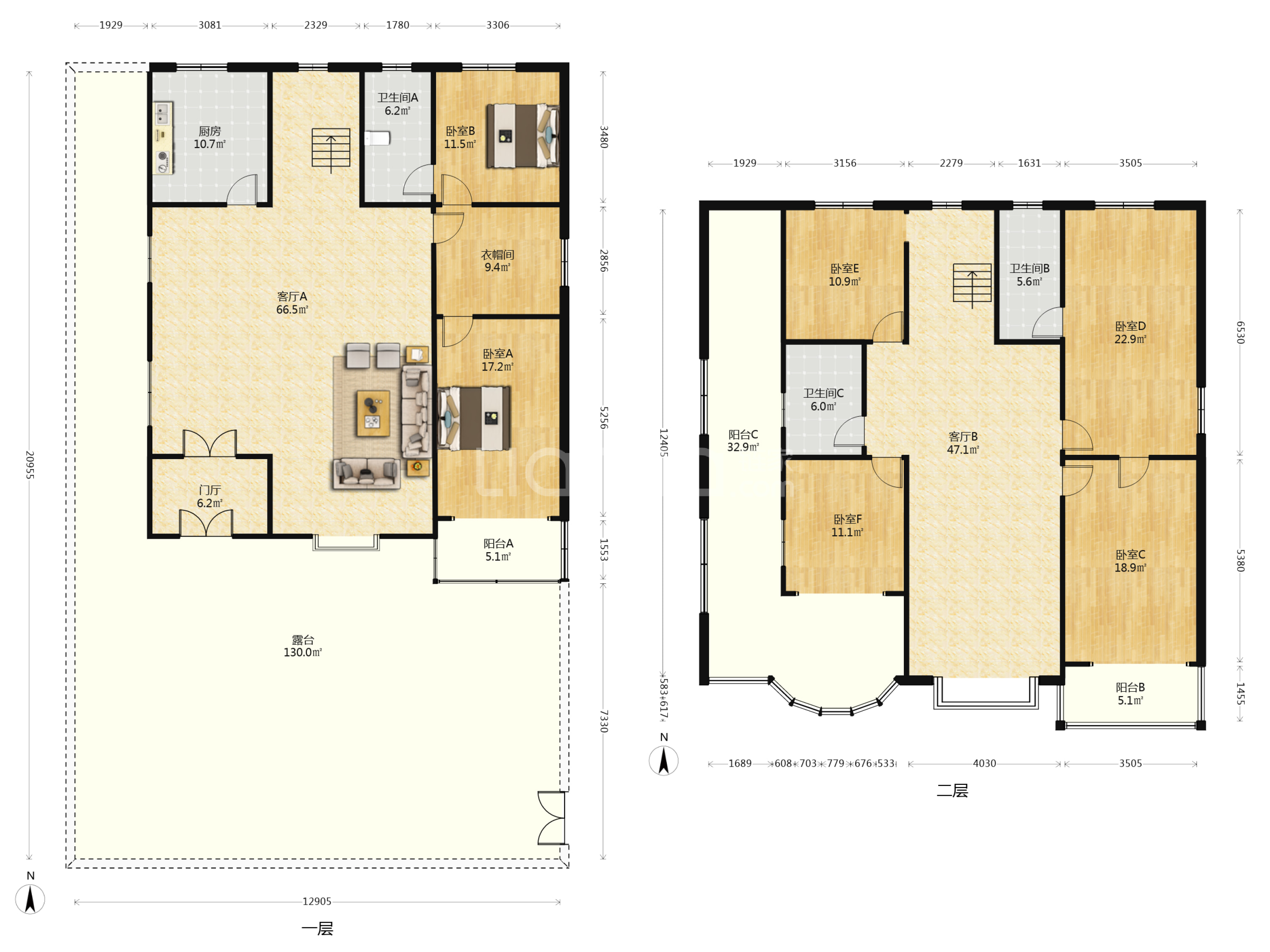 华阳别墅小区是独栋的，带一个小院，小区环境优美-户型图
