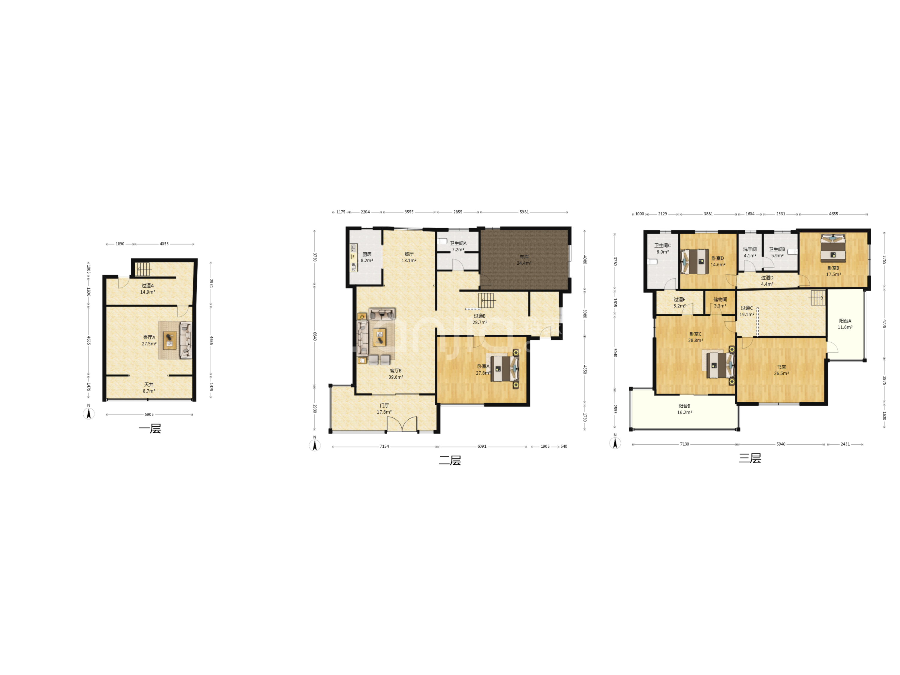长空路 祥和园别墅区 独栋别墅 带200平院 满院果树-户型图