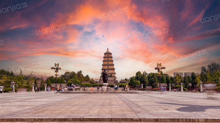 大雁塔南广场外景图