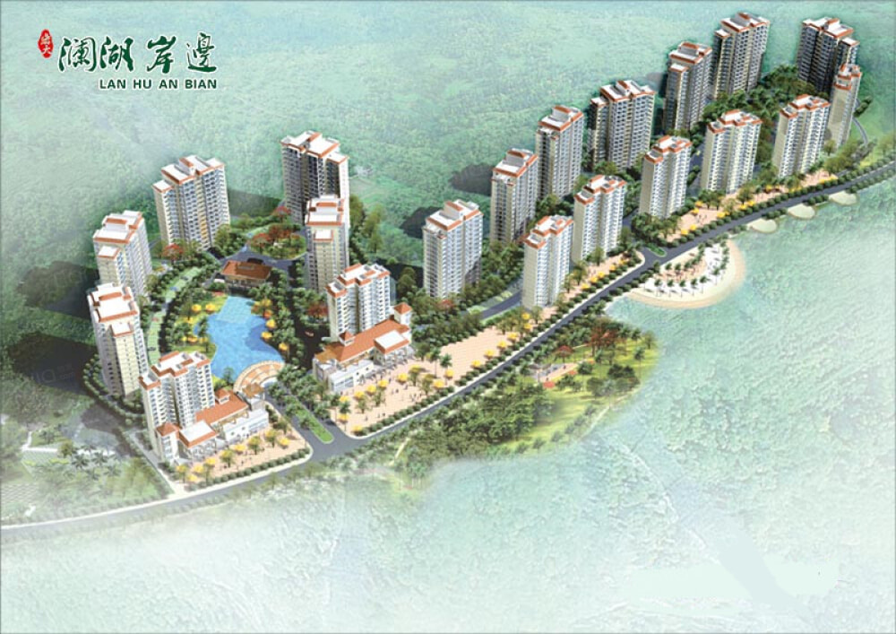 澜湖岸边效果图