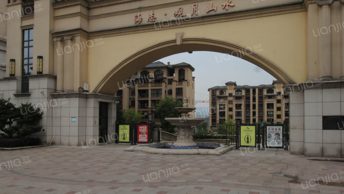 海志观月山水外景图