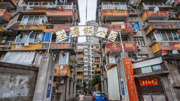 玻璃钢小区外景图