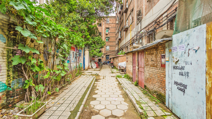 北京火电建设公司保定生活区北院外景图