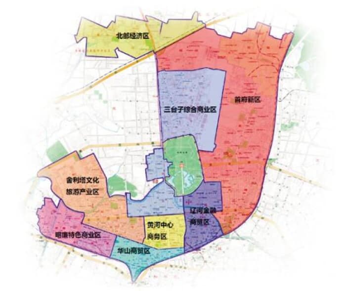 2013年4月,皇姑区宣布合并12个街道办事处,组建八大功能区—首府新区