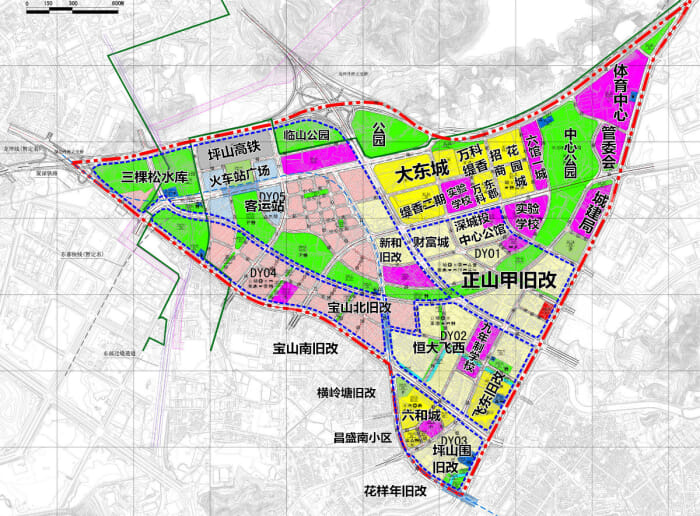 一心三核的坪山中心区了解下20分钟高铁才能到达的深圳