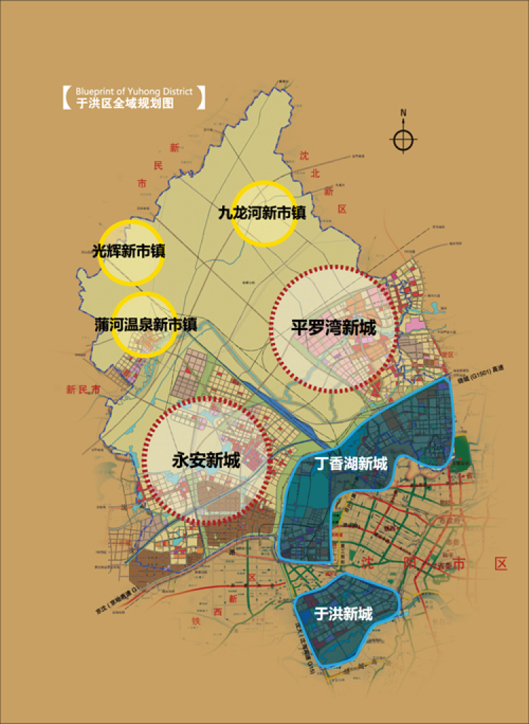 沈阳于洪区街道划分图图片