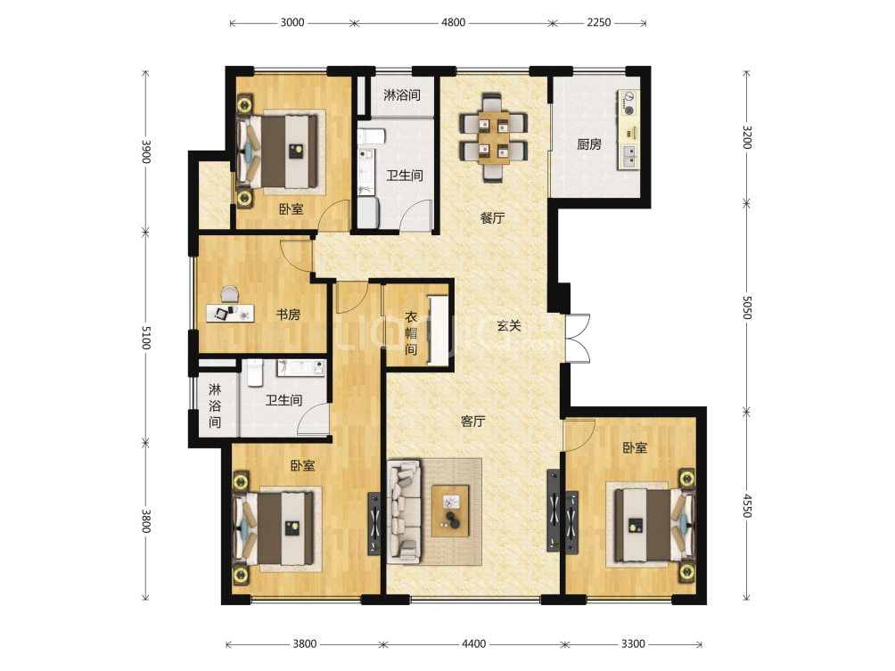 绿城西山燕庐户型图(链家网)