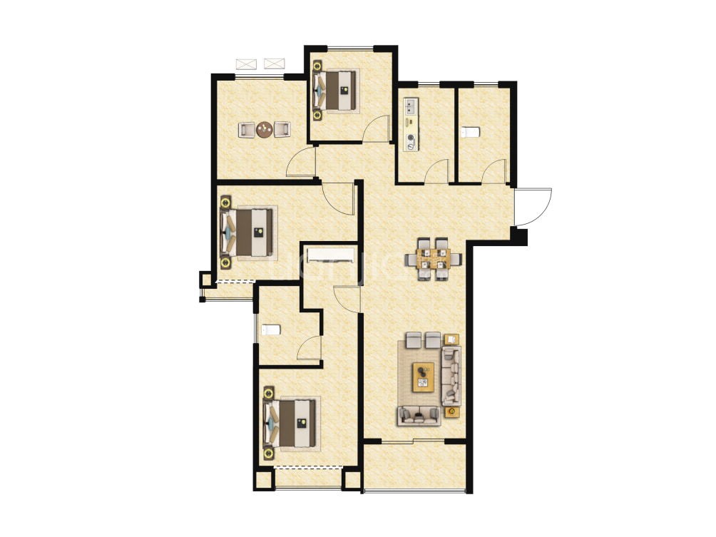 合能湘江公馆户型图(链家网)