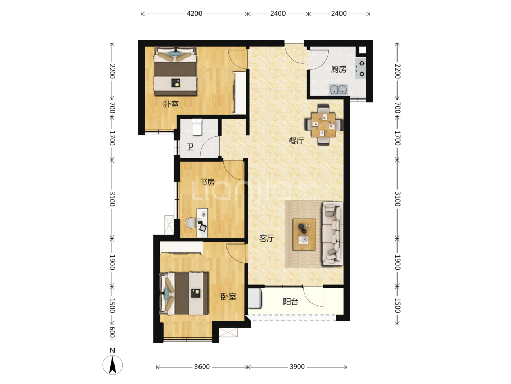 星悦湾户型图(链家网)