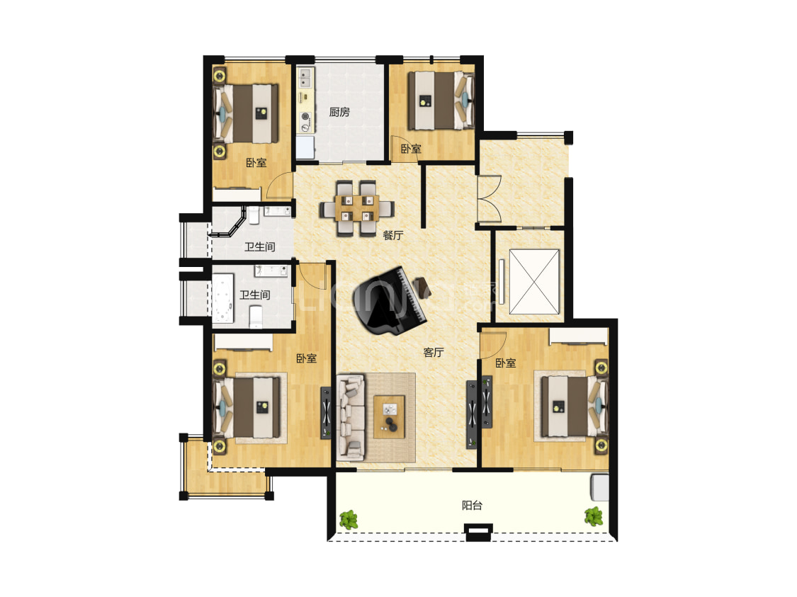 滨湖万丽a3臻奢系-24#边户户型图(链家网)