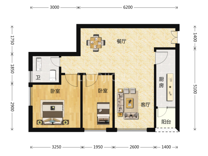 紫星华府--建面 71.15m²