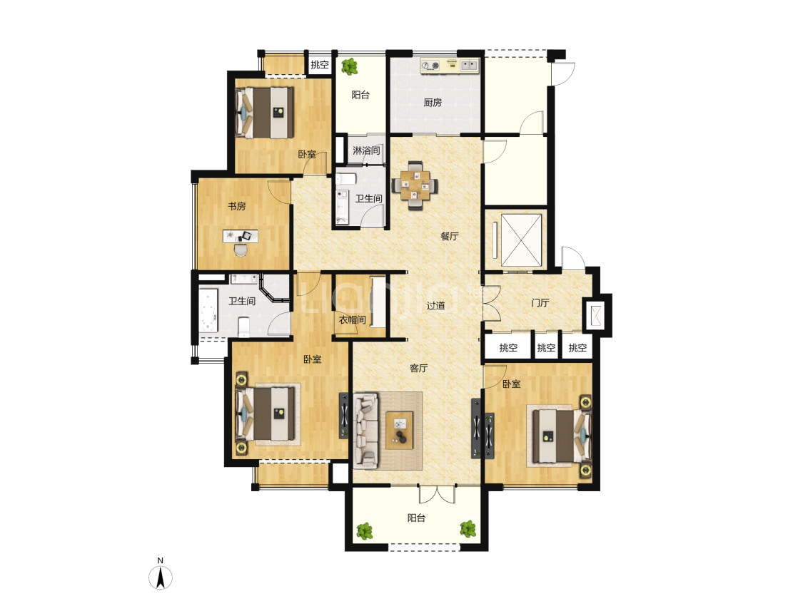 颐和湾花园b1户型图(链家网)