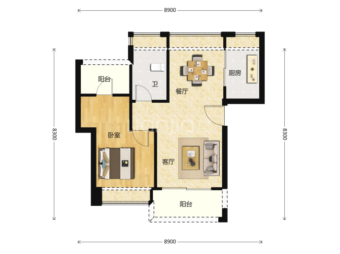 颐翠名庭--建面 69m²