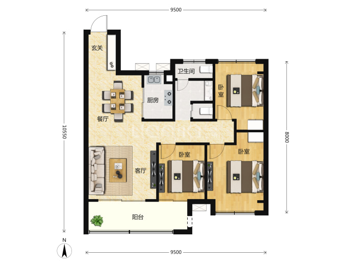 明想青年汇--建面 99m²