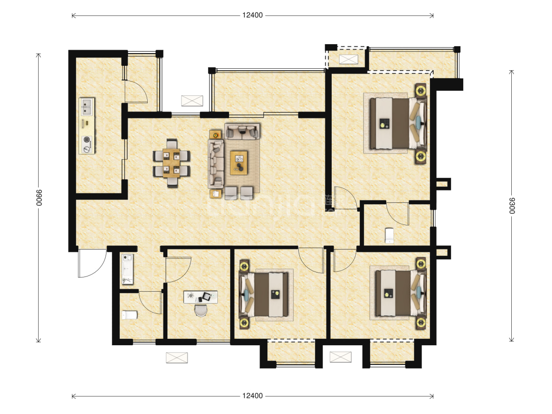 融侨悦蓉城a1户型户型图(链家网)