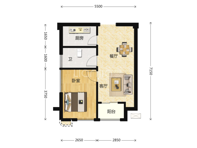 世茂深港国际中心--建面 59m²