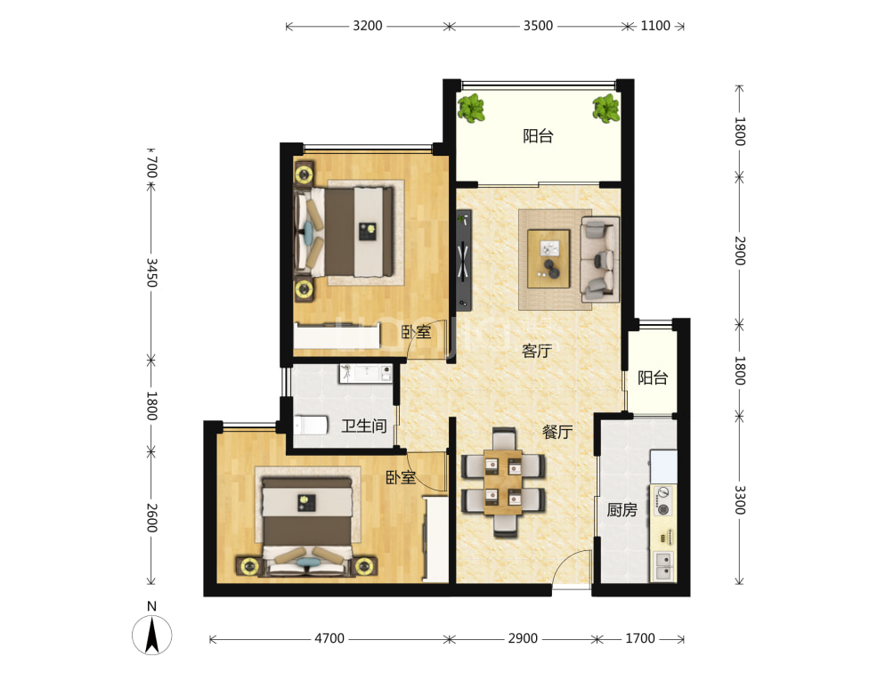 前海时代ceo公馆户型图(链家网)