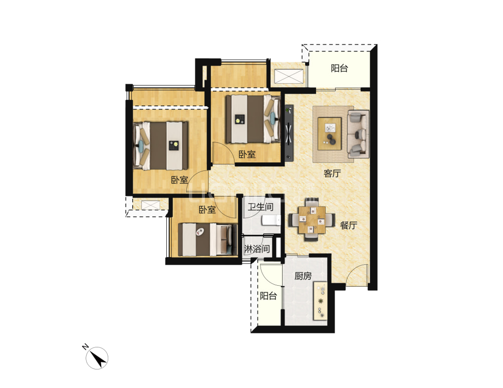 泷景花园户型图(链家网)