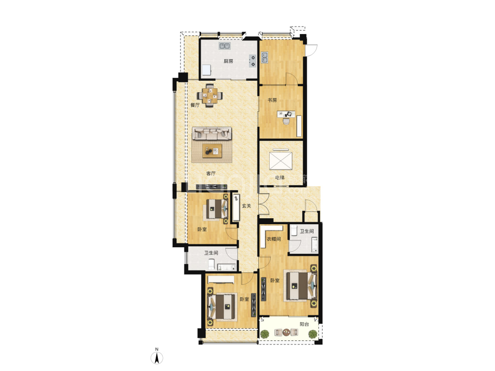 保利澄品户型图(链家网)