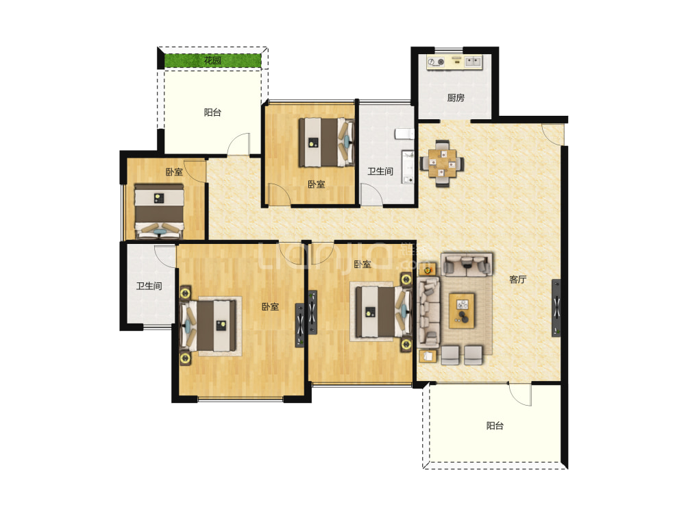 水榭丹堤户型图(链家网)