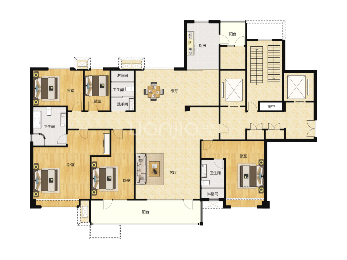 碧桂园凤凰琉璃海yj215-1户型户型图(链家网)