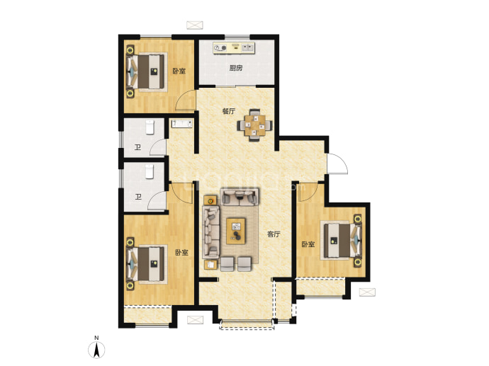 青岛世茂璀璨倾城--建面 119m²