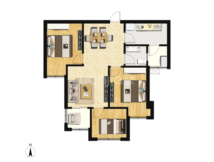 融堃北麓云山--建面 77m²