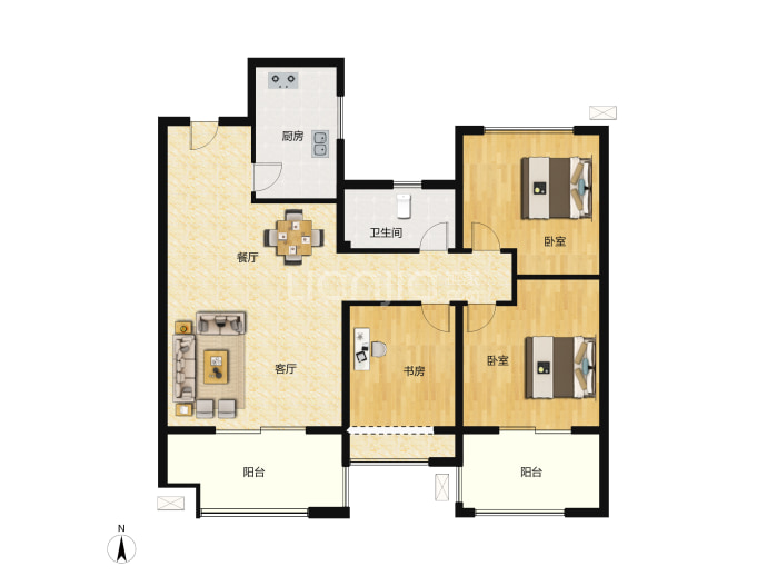 禹洲嘉誉风华--建面 89m²