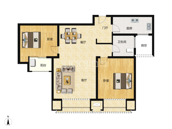 磊鑫河畔阳光--建面 81m²