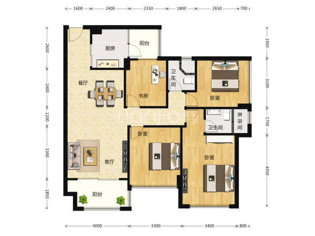 钰海绿洲户型图