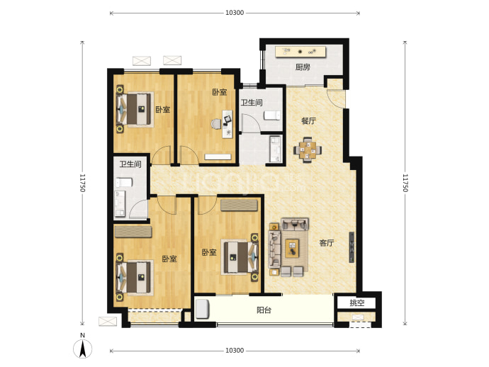 万科新都荟--建面 145m²