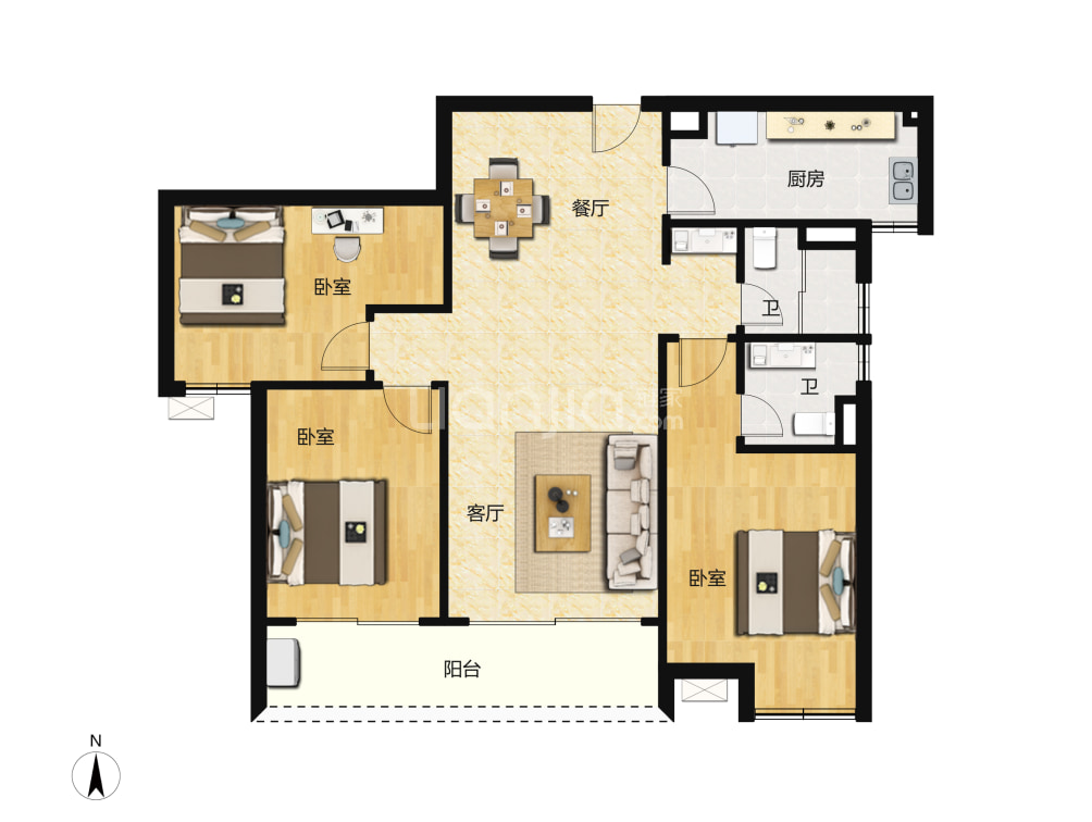 纽宾凯汉city紫御户型图(链家网)