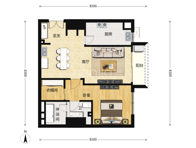 华侨城北站壹号--建面 92m²