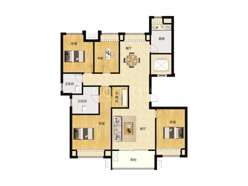 华发中城荟二期中央首府户型图(链家网)