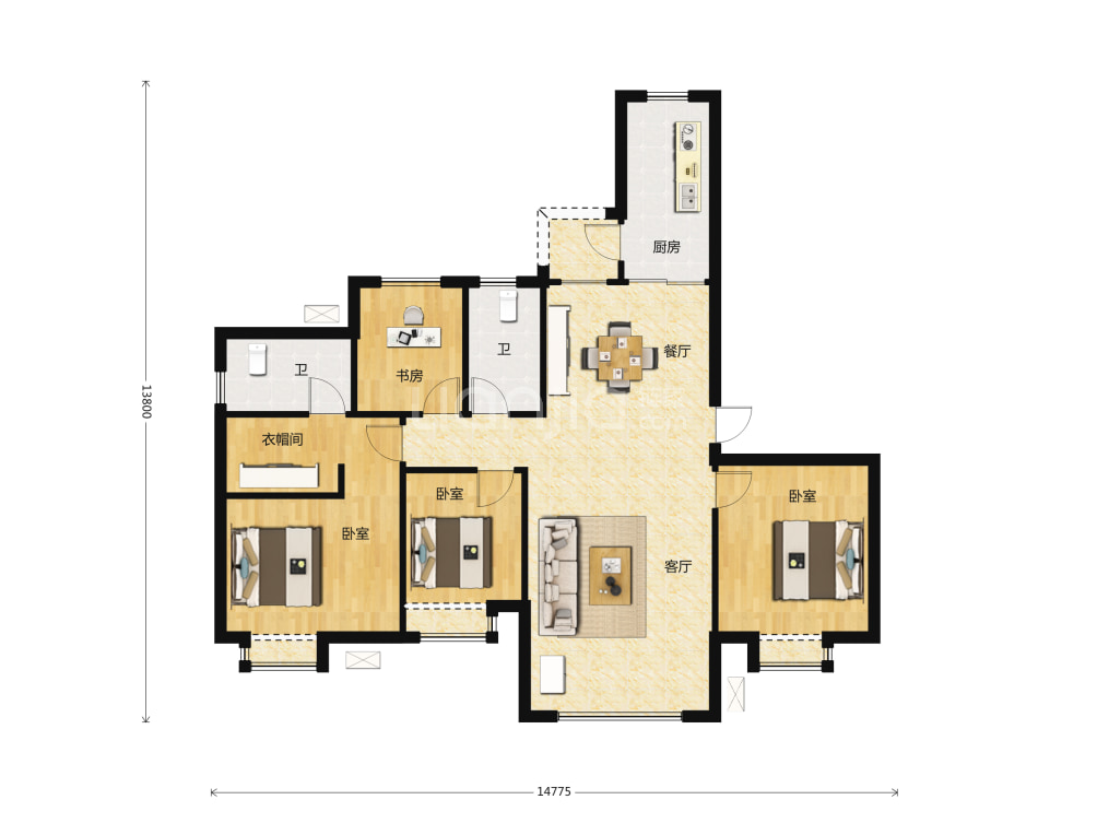 恒大天鹅湾户型图(链家网)