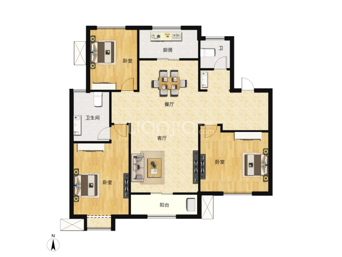 翡翠大观--建面 127m²