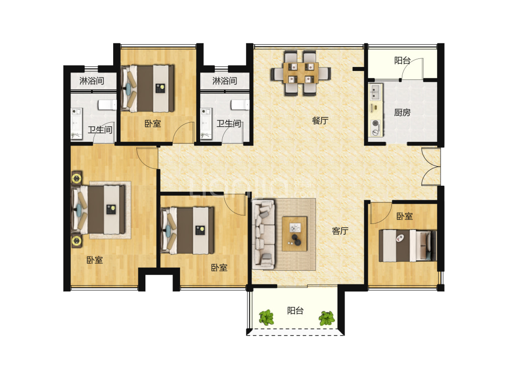 天福华府户型图(链家网)