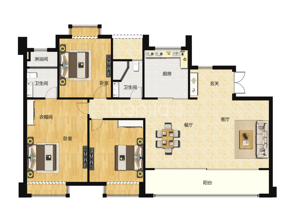 名城紫金轩户型图(链家网)