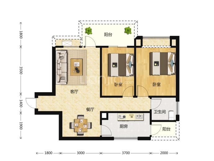 翡翠积家--建面 80m²