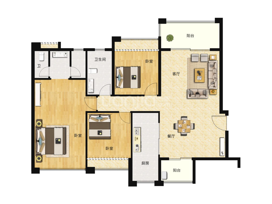 钰海绿洲02户型户型图(链家网)