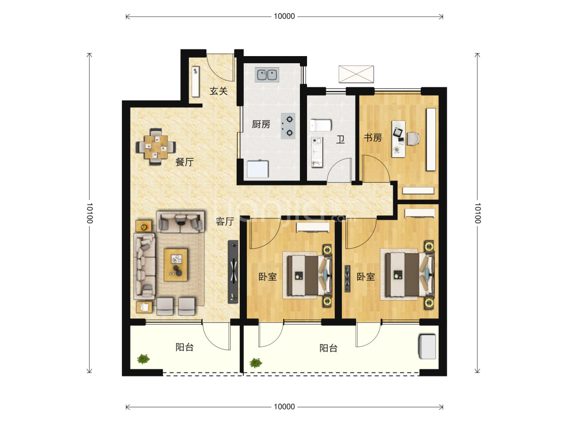 融创中心a户型图(链家网)