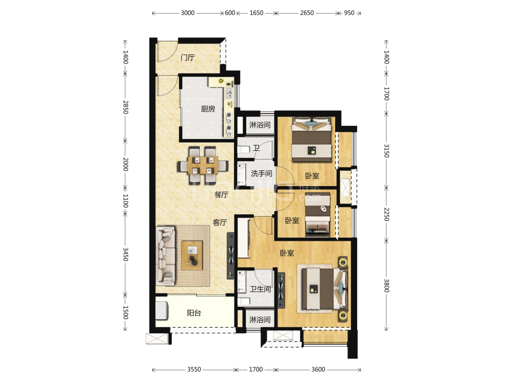 时代南湾户型图(链家网)