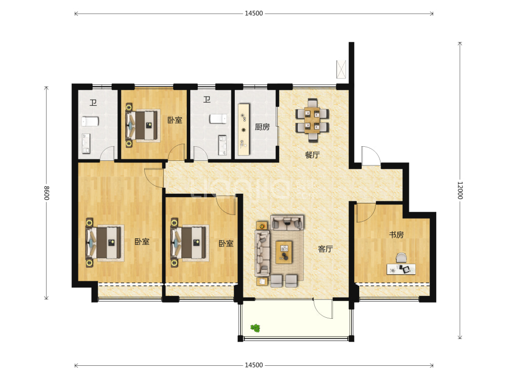 华润置地广场悦府户型图(链家网)