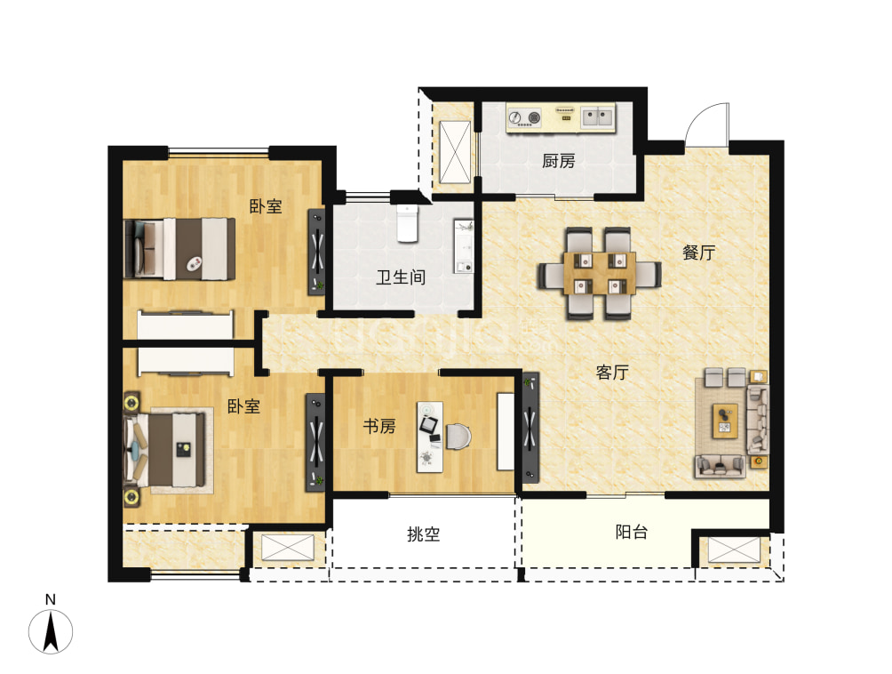 明月江南户型图(链家网)